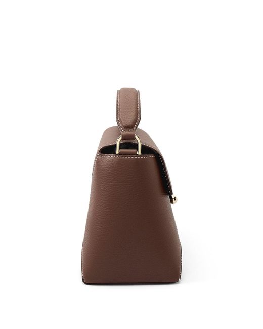 Strathberry Brown Mosaic Top Handle Grain Bag