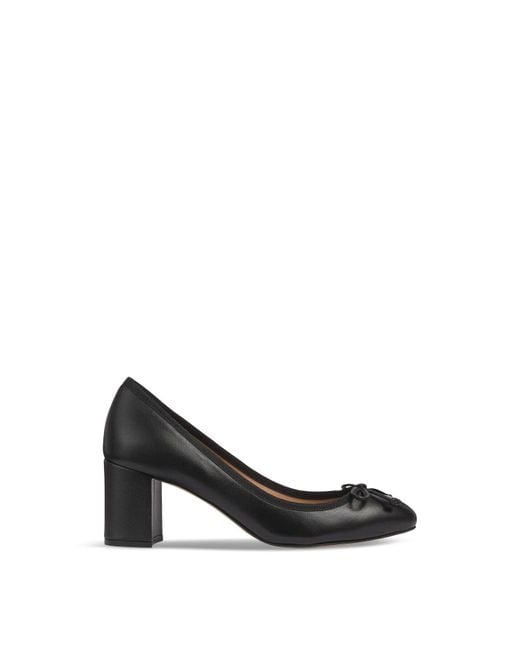 L.K.Bennett Black Juliette High Heel Grosgrain Ballerina Courts