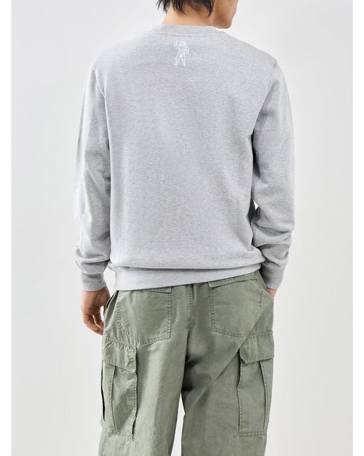 BBCICECREAM Gray Small Arch Logo Crewneck for men