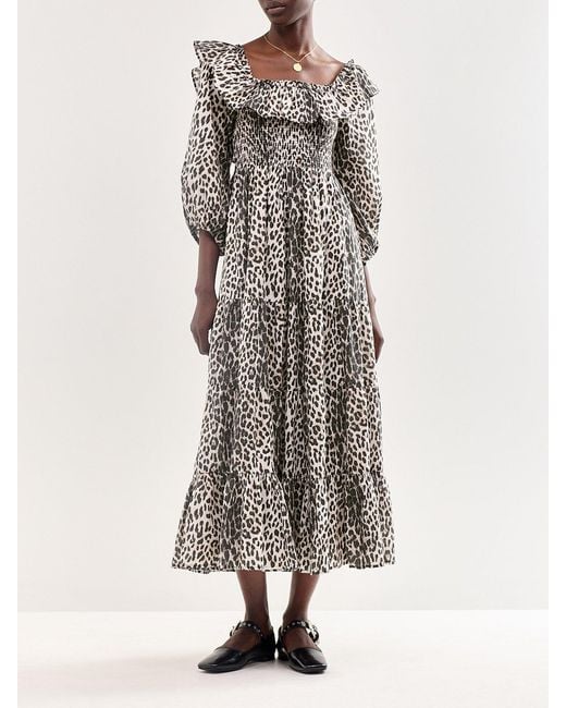 Rixo Multicolor Gabriel Leopard Midi Dress Multi
