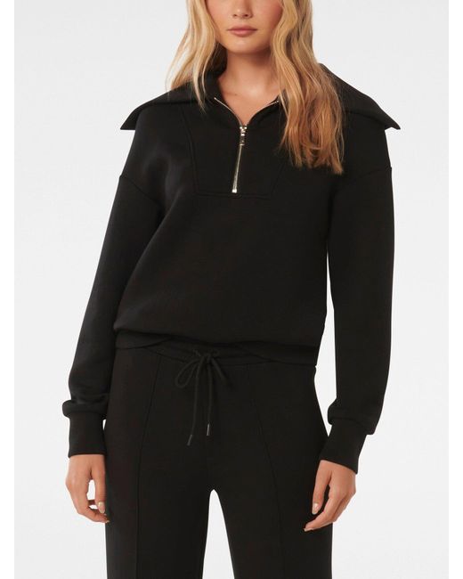 Forever New Black Women's Tiana Loungewear Zip Front Sweatshirt