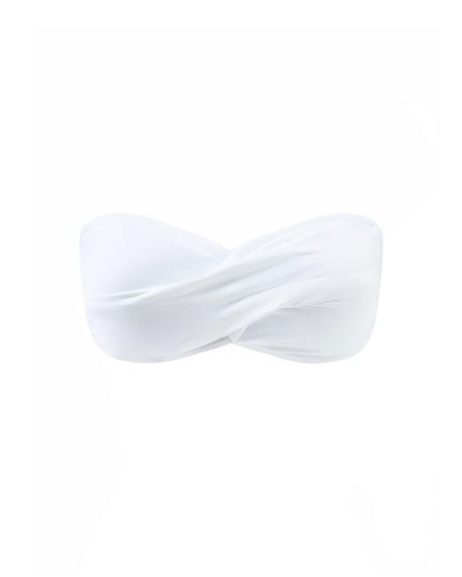 Seafolly White Collective Twist Bandeau Bikini Top