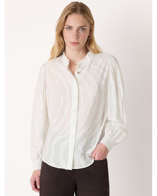 Whistles White Animal Textured Shirt