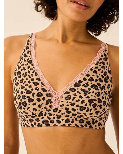 Stripe & Stare Natural Lace Plunge Bra