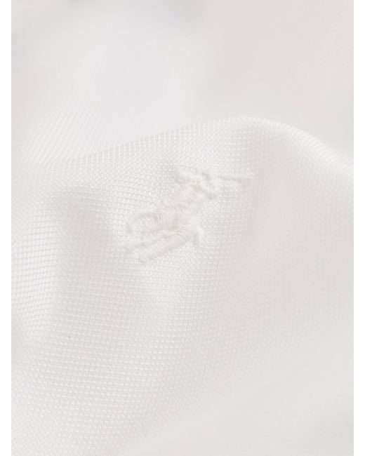 Polo Ralph Lauren White Custom Fit Textured Tonal Oxford Shirt Light for men
