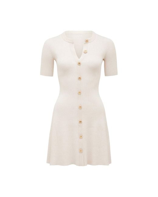 Forever New White Women's Jolie Button Down Mini Dress