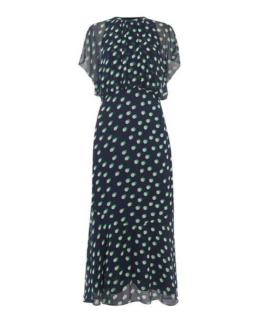 Whistles Blue Women's Moon Spot Print Midi Dress