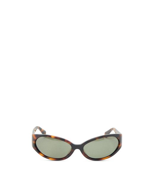 Damson Madder Metallic Sporty Wrap Around Sunglasses Tortoiseshell