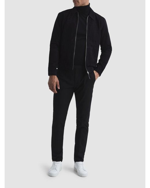Reiss Black Caine Merino Wool Rollneck for men