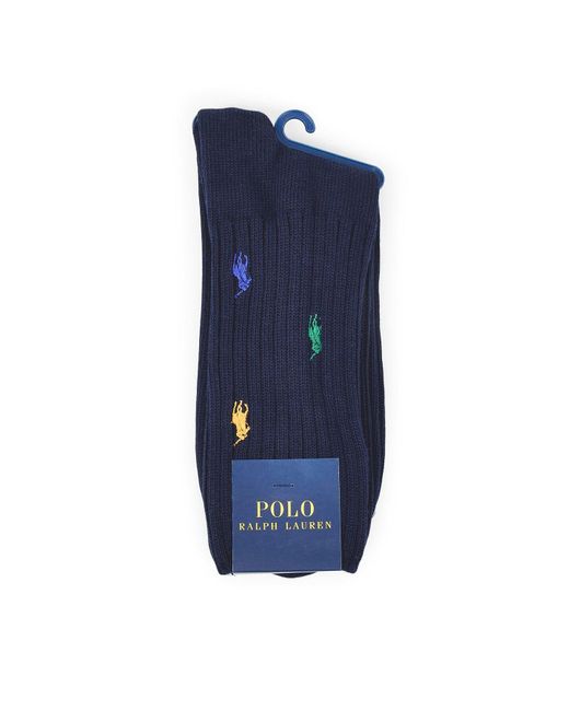 Polo Ralph Lauren Blue Crew Sock Single for men