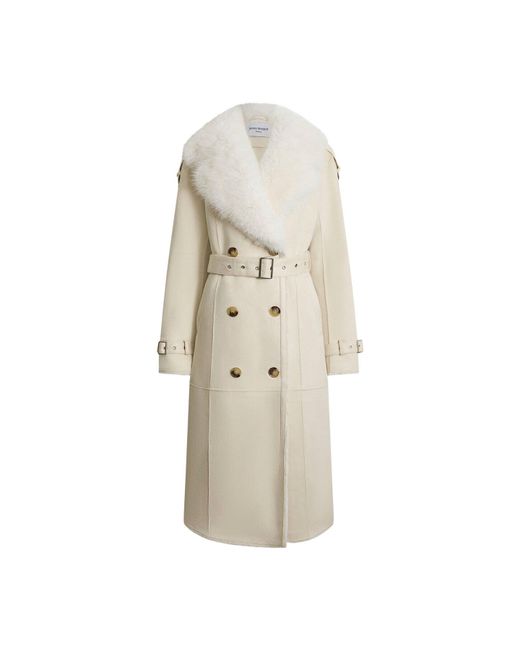 James Lakeland White Faux Fur Suede Coat