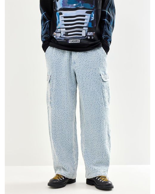Pleasures Blue Knitted Cardo Pants for men
