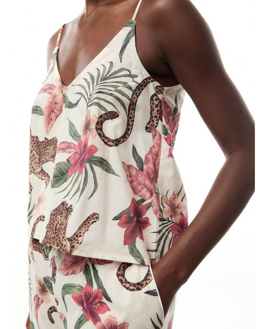 Desmond & Dempsey White Soleia Cami And Wide Leg Set
