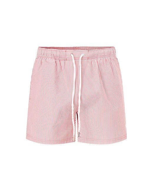 Boss Pink Seersucker Swim Shorts for men