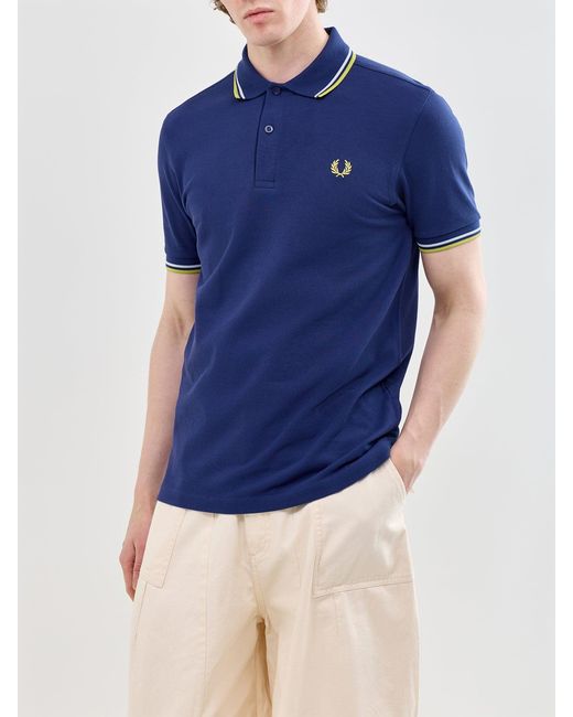 Fred Perry Blue Twin Tipped Polo Shirt for men