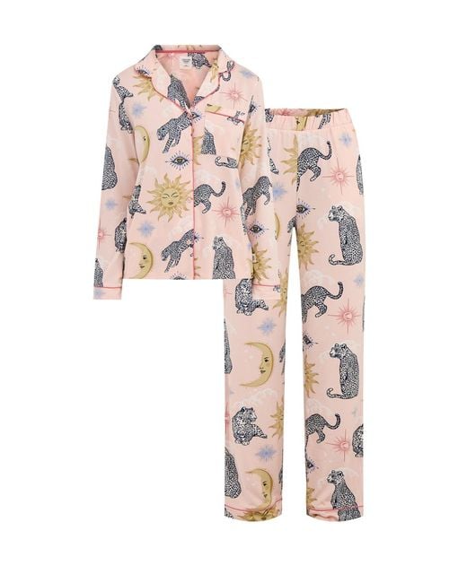 Chelsea Peers Pink Celestial Leopard Pyjama Set