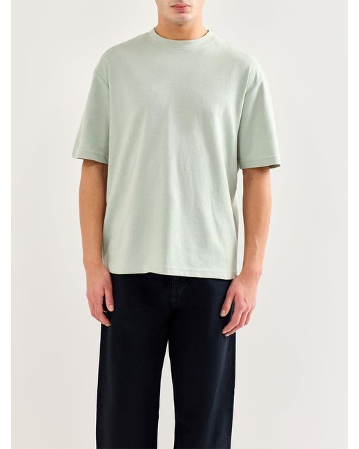 SELECTED White Slhlooseoscar Short Sleeve O-Neck Tee for men