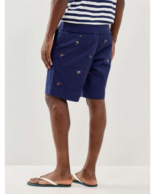 Polo Ralph Lauren Blue Embroidered Flag Shorts for men
