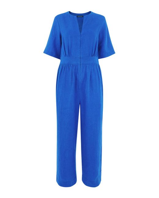 Whistles Blue Women's Cosima Linen Jumpsuit