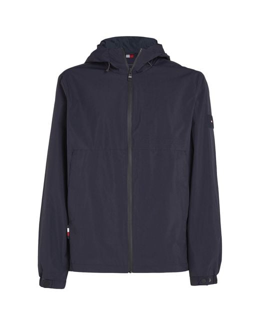 Tommy Hilfiger Blue Water Resistant Packable Hooded Portland Jacket for men