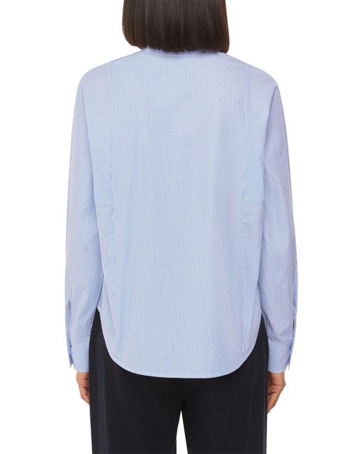 Whistles Blue Women's Stripe Grandad Collar Shirt