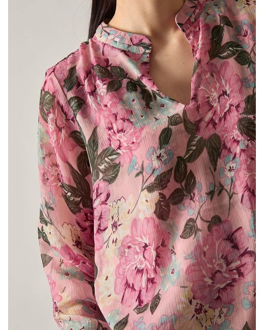 James Lakeland Pink Peony Floral Blouse, Polyester