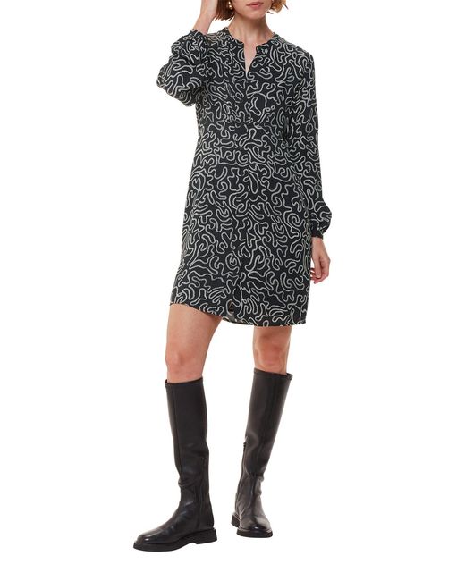 Whistles Gray Chain Print Flippy Dress, Viscose