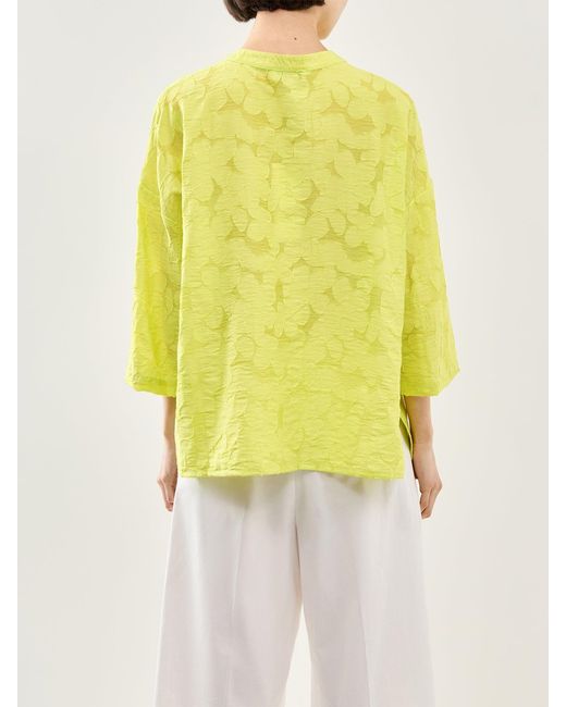 Sahara Yellow Floral Burnout Shirt