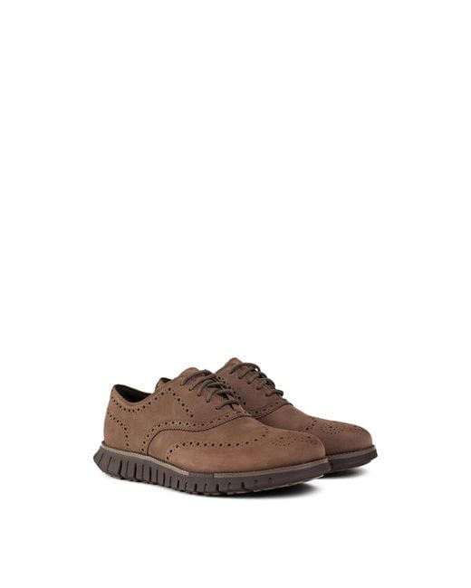 Cole Haan Brown Men's Zerogrand Remastered Wing Tip Oxford Shoes for men
