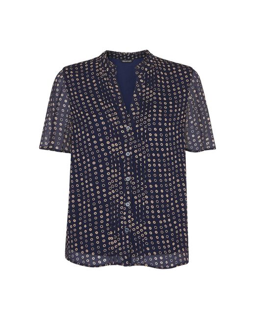 Whistles Blue Women's Spotted Hoop Frill Blouse