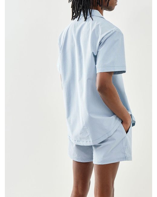 Boss Blue Seersucker Stripe Shirt for men