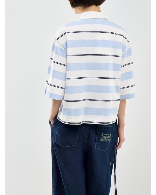 SELECTED Blue Relaxed Mellie Polo Top