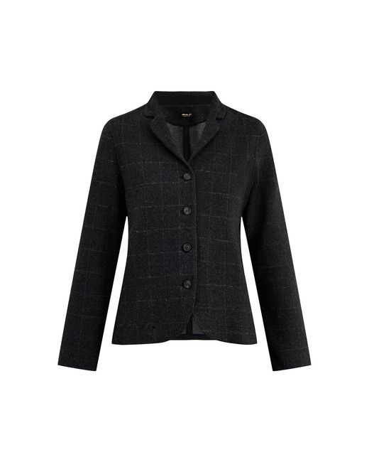 Mama B. Black Herringbone Jacquard Blazer