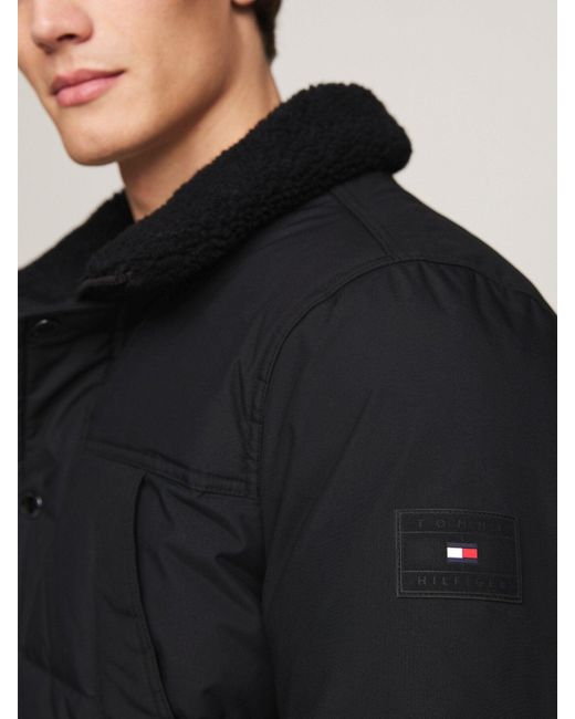 Tommy Hilfiger Black Rockie Thermal Utility Puffer Parka for men