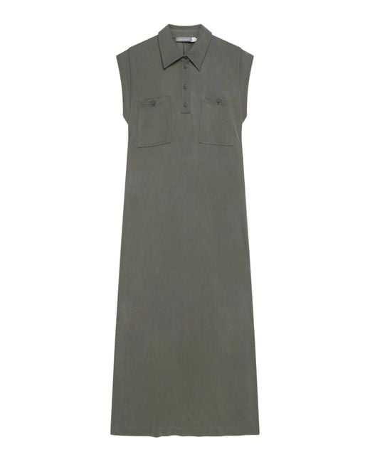Mint Velvet Gray Women's Khaki Jersey Midi Dress