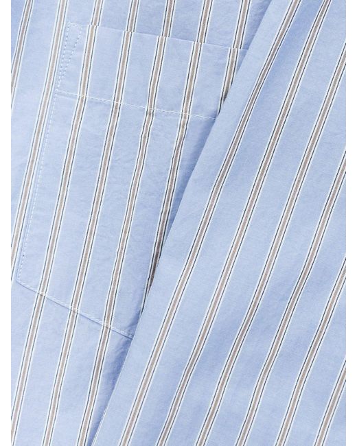Hartford Blue Paul Poplin Long Sleeve Shirt for men