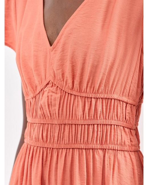 Vero Moda Orange V-Neck Maxi Dress