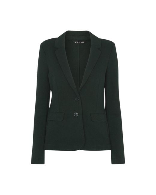 Whistles Green Women's Slim Jersey Jacket