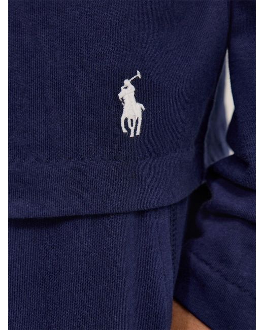 Polo Ralph Lauren Blue Long Sleeve Hooded Sleep Top for men