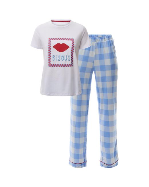 Chelsea Peers Blue Bisous Long Pyjama Set