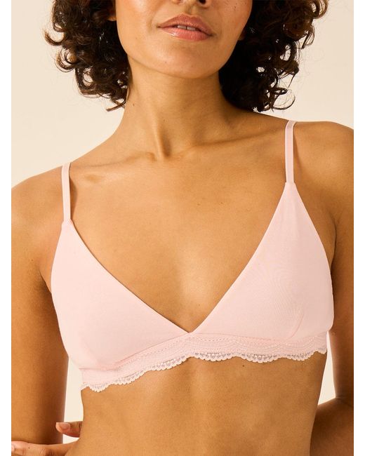 Stripe & Stare Pink Lace Triangle Bra