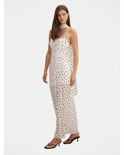 Forever New White Arli Strapless Ruched Maxi Dress