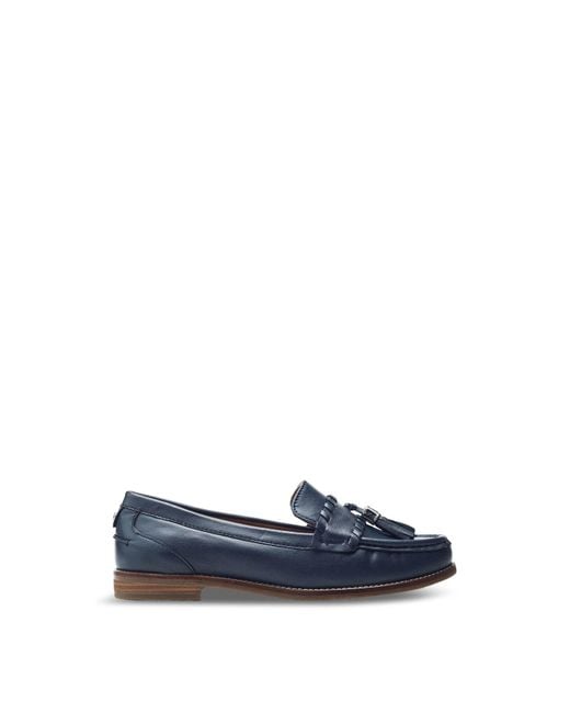 Moda In Pelle Blue Women's Espelette Navy Leather Shoes