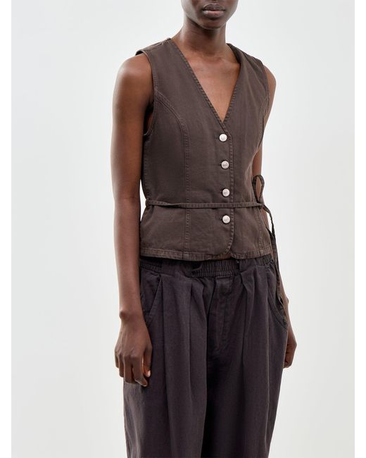 ONLY Brown Silla Belted Waistcoat