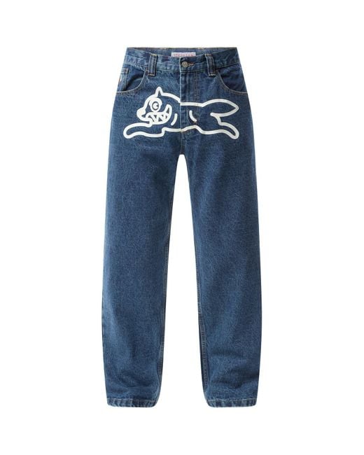 ICECREAM Blue Men's Running Dog Double Scoop Denim Pant Jeans for men