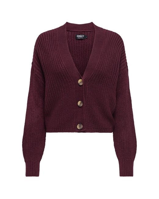 ONLY Purple Carol Nice Cardigan Burgundy