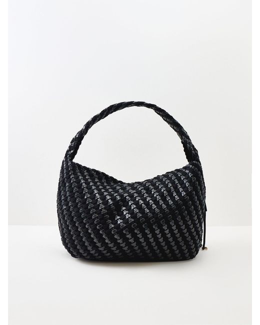 Gianni Chiarini Black Aurelie Woven Shoulder Bag