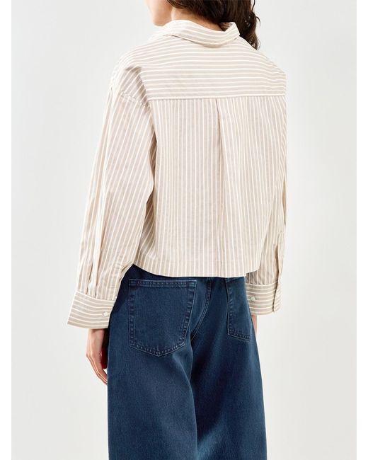 SELECTED White Astha Cropped Boxy Shirt Cream