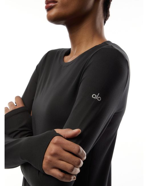 Alo Yoga Alosoft Finesse Long Sleeve Top in Black | Lyst UK