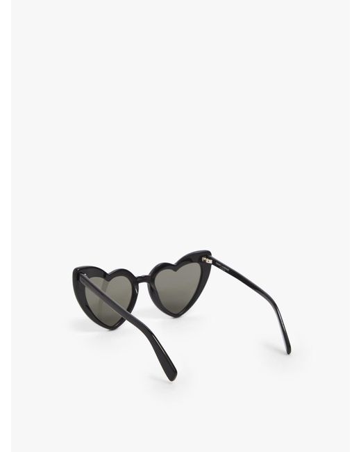 Saint Laurent Gray Sl181 Lou Lou Oversized Heart Shaped Sunglasses